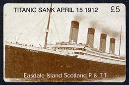 Telephone Card - Easdale Titanic #10 £5 (collector's) Card (brown & White From A Limited Edition Of 1200) - Schiffe