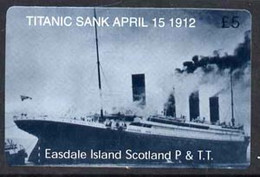 Telephone Card - Easdale Titanic #14 £5 (collector's) Card (blue & White From A Limited Edition Of 1200) - Boats