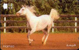 Telephone Card -Oman 1.5r Phone Card Showing Horse (Hamsa) - Horses