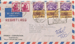 India Air Mail Cover Sent To Denmark 8-2-1979 With Stamps On Front And Backside Of The Cover - Poste Aérienne