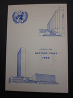 1959 RARELY SEEN UNITED NATIONS POSTAL ADMINISTRATION CARD ISSUED FOR UNITED NATIONS DAY. ( 02180 ) - Storia Postale