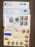 Lot Of 10 Canada Stamp Stamped Cancelled Covers To Hong Kong - Brieven En Documenten