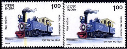 RAILWAYS- NERAL-MATHERAN- STEAM LOCOMOTIVE- ERROR- INDIA-1993- MNH -SBS-72 - Plaatfouten En Curiosa