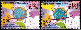 INFORMATION TECHNOLOGY- WORLD SUMMIT - ERROR- INDIA-2005- MNH -SBS-72 - Plaatfouten En Curiosa