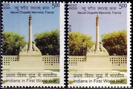 INDIANS IN FIRST WW- NEUVE CHAPELLE MEMORIAL, FRANCE- ERROR - INDIA- 2019 - MNH- SBS-76 - Variétés Et Curiosités