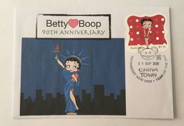 (1 A 32) - Australia - Betty Boop 90th Anniversary - 1 FDI - 1st September 2020  Cover - Used Stamps