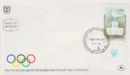 Enveloppe  FDC  1er  Jour   ISRAEL    Jeux  Olympiques   LOS  ANGELES   1984 - FDC
