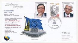 FRANCE - Env. Affr 056E Etienne Dolet Obl Session Parlement Eur. Strasbourg, Illustrée BARROSO Et Jerzy BUSEK 19/9/2009 - Covers & Documents