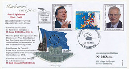 FRANCE - Env. Affr 050E Elargissement Obl Session Parlement Eur. Strasbourg, Illust BARROSO Et Josep BORRELL 20/7/2004 - Covers & Documents