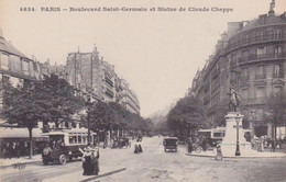CPA Carte Postale Ancienne 75 PARIS Statue De Claude CHAPPE Carrefour Bd St Germain Rue Du Bac Télégraphe Aérien Optique - Statues