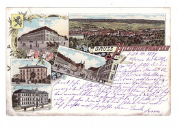 0-6110 HILDBURGHAUSEN, Lithographie 1897, Technikum, Gymnasium, Marktplatz..., Kl. Einriss - Hildburghausen