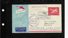 182) Busta Austria 1°volo Erstflug AUA Wien Moskau Vienna Mosca CCCP 6.6.1959 Austrian Airlines - Eerste Vluchten