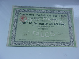 COMPAGNIE PYRENEENNE DES TALCS (fondateur) Carcassonne AUDE - Ohne Zuordnung