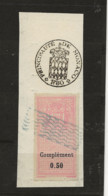 TIMBRES FISCAUX DE MONACO DIMENSIONS OBLIRERE Sur Fragment Papier Timbre à 1F50 N°11 50 C Rose - Revenue