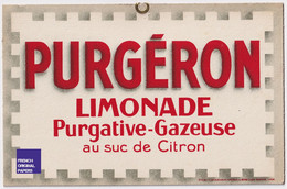 Publicité Carton 24x15,5cm Limonade Purgative Gazeuse Citron Purgéron / Eau Minérale Clémensat Saint-Géron Arvant C4-58 - Publicidad