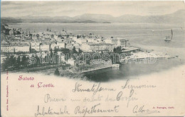 OLD POSTCARD - GRECIA - GREECE - SALUTO DI CORFU' - VIAGGIATA 1898 -  I1 - Greece