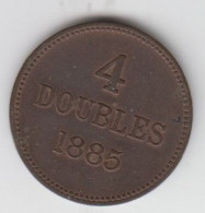 Guernsey Coin 4 Doubles 1885 Condition Very Fine - Guernesey