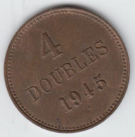 Guernsey Coin 4 Doubles 1945 Condition Very Fine - Guernsey