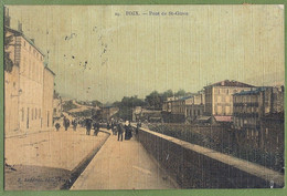 CPA Colorisée, Toilée & Vernie Peu Courante - ARIEGE - FOIX - PONT DE SAINT GIRON - Animation - édition E. Laffont / 24 - Foix