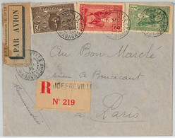 44953 -  MADAGASCAR -  POSTAL HISTORY - REGISTERED AIRMAIL COVER From JOFFREVILLE 1936 - Cartas & Documentos
