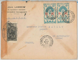 44957 - MADAGASCAR - POSTAL HISTORY - COVER To FRANCE 1945 - CENSOR - Covers & Documents