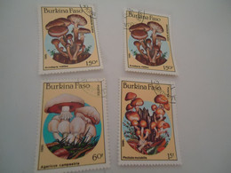 BURKINA FASO USED  STAMPS  FLOWERS MUSHROOMS - Burkina Faso (1984-...)