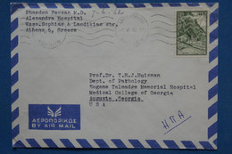 AA8 GRECE BELLE LETTRE 1962 AEROPHILATELIE  ATHENES POUR AUGUSTA USA+ AFFRANCH. PLAISANT - Storia Postale