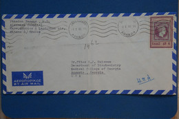 AA8 GRECE BELLE LETTRE 1962 AEROPHILATELIE  ATHENES POUR AUGUSTA USA+ AFFRANCH. PLAISANT - Lettres & Documents