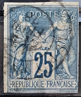 FRANCE 1877 - Canceled - YT 79 - 25c - Dents Coupées! - 1876-1898 Sage (Tipo II)