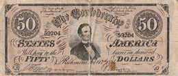 Confederate Stades America 50 Dollars - Valuta Della Confederazione (1861-1864)