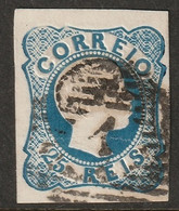 Portugal 1856 Sc 10 Mi 10II Yt 11 Used "1" (Lisboa) Cancel - Gebraucht