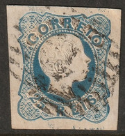 Portugal 1856 Sc 10 Mi 10II Yt 11 Used "1" (Lisboa) Cancel - Gebruikt