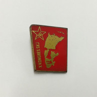 X YUGOSLAVIA COMMUNIST CONGRESS SKJ, TITO, Communism, Communiste, Kommunist, Enamel Vintage Pin, Badge - Administrations