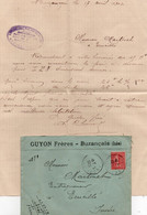 Vieux Papiers > Non Classés Buzancais Guyon Freres Enveloppe Avec Courrier - Unclassified