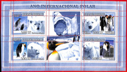 A5286 - GUINEA-BISSAU - Error, 2007, MINPERF, MINIATURE SHEET: Penguins, Polar Bears, International Polar Year - Année Polaire Internationale