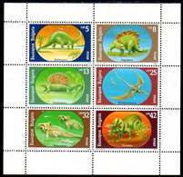 BULGARIA 1990  Prehistoric Creatures Sheetlet  MNH / **.  Michel 3840-45 Kb - Nuovi