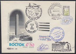 RAE-47 RUSSIA 2001 COVER Used "VOSTOK" ANTARCTIC BASE POLAR STATION Meteo HERCULES McMURDO USA AIRPLANE AVIATION Mailed - Research Stations