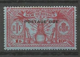 NOUVELLES-HEBRIDES TAXE N° 10 NEUF*   CHARNIERE / MH - Timbres-taxe