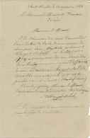 -LETTRE AUTOGRAPHE AMEDEE ROUGET DE LISLE -NEVEU DE L'AUTEUR DE LA MARSEILLAISE-MAIRE DE ST MANDE- 1884-1885 - Andere & Zonder Classificatie