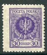 POLAND 1924 Arms Definitive 30 Gr.  LHM / *.  Michel 209a - Unused Stamps