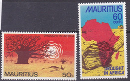 Mauritius, 1975, 409/10,  MNH **, Zentralafrikanische Dürre. Central African Drought. - Mauritius (1968-...)
