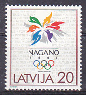 Timbres De Lettonie Des Jeux Olympique D'hiver De Nagano, De 1998 MI N° 474 MNH ** Départ 50% De La Cote - Invierno 1998: Nagano