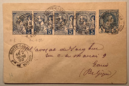 1892 AFFRANCHISSEMENT RARE Yv 13 (1891 Albert 1er) Sur Entier Postal 5c Charles III (1885) Monaco>Gand (lettre Cover - Lettres & Documents