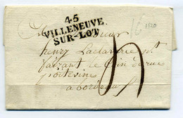 45 VILLENEUVE SUR LOT  / Dept Du Lot Et Garonne / 1820 - 1801-1848: Precursors XIX