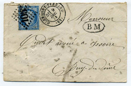 T17 Clermont Ferrand + Losange GC 1053 + Cachet BM Boite Mobile / Dept 62 Puy De Dôme / 1874 - 1849-1876: Classic Period