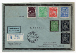 1935. KINGDOM OF YUGOSLAVIA,SERBIA,ZEMUN,AIRMAIL,REGISTERED COVER TO GERMANY - Poste Aérienne