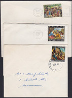 3 COMMERCIALLY USED EARLY CHRISTMAS  COVERS - Covers & Documents