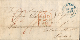 1838 REINO UNIDO , CARTA COMPLETA CIRCULADA ENTRE BOLTON Y LONDRES , LLEGADA - ...-1840 Préphilatélie