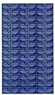 Document Interne La Poste Etiquette PAR AVION. Planche Complète De 42 étiquettes - Documents Of Postal Services