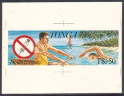 TONGA Cromalin Proof 1993 - No Smoking Drugs Or Dope But Healthy Exercise - 4 Exist - See Description - Drugs
